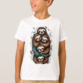 Camiseta Dulce familia de perezosos apilados – Dibujo a man