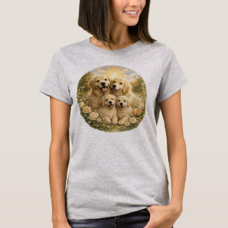 Camiseta Dulce familia de Retriever dorado crema