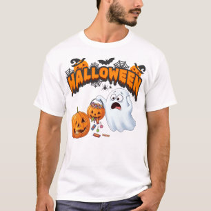 Camiseta Dulce Fantasma de Dibujos Animados y Calabaza de C