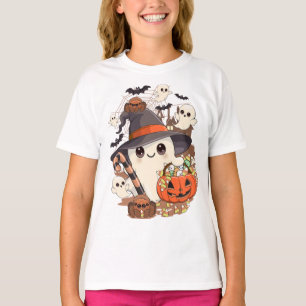 Camiseta Dulce Fantasma de Halloween al Estilo Kawaii