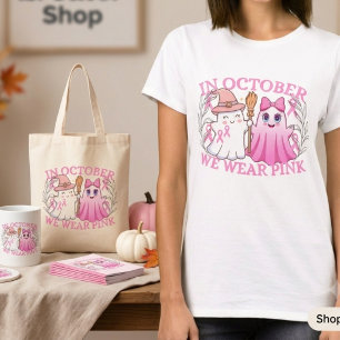 Camiseta Dulce Fantasma de Halloween Conciencia del Cáncer