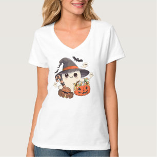 Camiseta Dulce Fantasma de Halloween en Estilo Kawaii