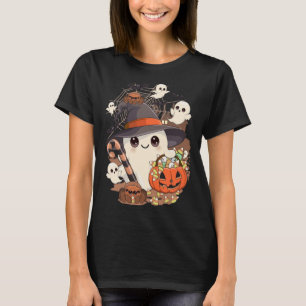 Camiseta Dulce Fantasma de Halloween en Estilo Kawaii