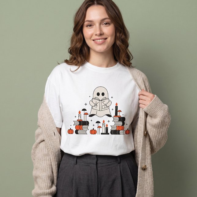 Camiseta Dulce Fantasma de Halloween Leyendo (Subido por el creador)