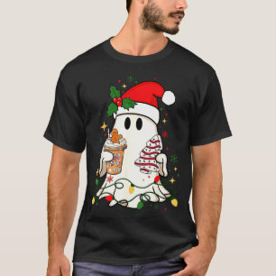 Camiseta Dulce fantasma de Navidad Tarta de café de árbol L