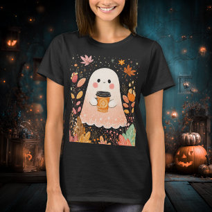 Camiseta Dulce Fantasma de Otoño con Café de Calabaza - Oto