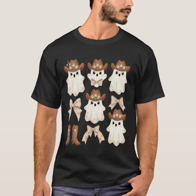 Camiseta Dulce Fantasma de Vaquero de Halloween (Anverso)