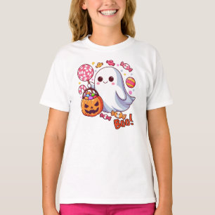 Camiseta Dulce fantasma espeluznante de Halloween, calabaza
