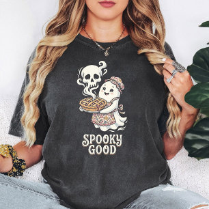 Camiseta Dulce Fantasma Horneando Halloween Espeluznante