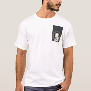 Camiseta Dulce Fantasma Leyendo Libro con Auriculares Carto