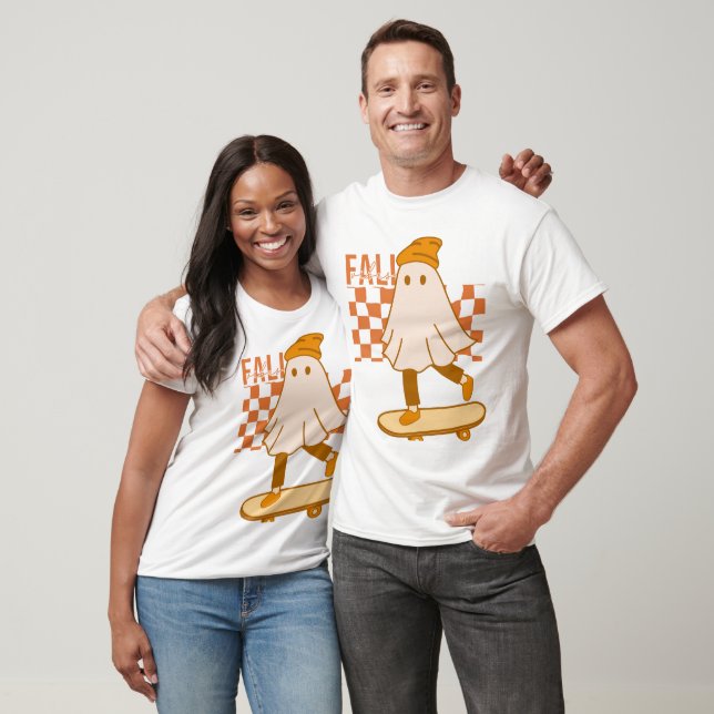Camiseta Dulce Fantasma Retro de Halloween Otoño (Unisexo)