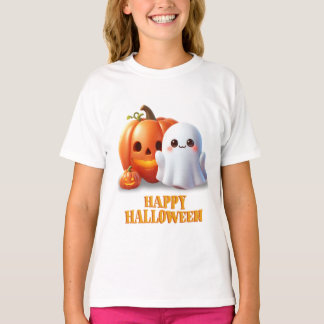Camiseta Dulce Fantasma y Calabaza Feliz Halloween