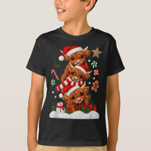 Camiseta Dulce Feliz Navidad Vaca de las Tierras Altas de N