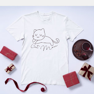 Camiseta Dulce Gata Blanca Mamá Simple Amante Divertida de