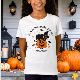 Camiseta Dulce Halloween espeluznante negro y naranja