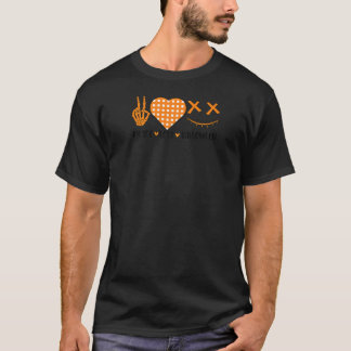 Camiseta Dulce Halloween Paz Amor y Gnome Otoño Niñas Niño