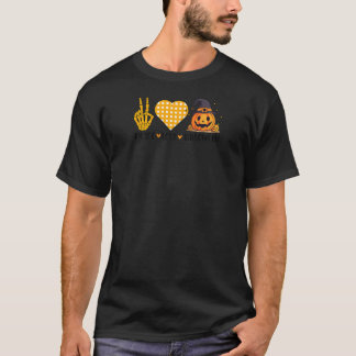 Camiseta Dulce Halloween Paz Amor y Gnome Otoño Niñas Niño