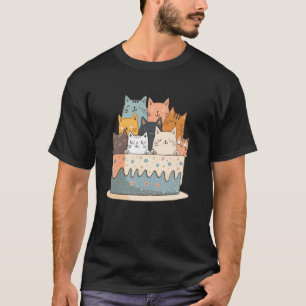 Camiseta Dulce Helado Cumpleaños Gatito Amante Tarta Lindo