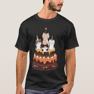 Camiseta Dulce Helado Cumpleaños Gatito Amante Tarta Monada