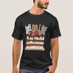 Camiseta Dulce Helado Cumpleaños Gatito Amante Tarta Monada