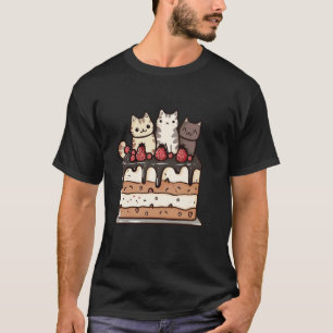 Camiseta Dulce Helado Cumpleaños Kitten Amante Pastel Lindo