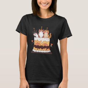 Camiseta Dulce Helado Cumpleaños Kitten Amante Pastel Lindo