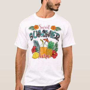 Camiseta Dulce hora de verano Frutas tropicales y florale