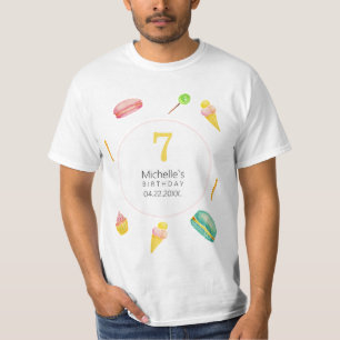 Camiseta Dulce ilustración de acuarela para fiesta de cumpl