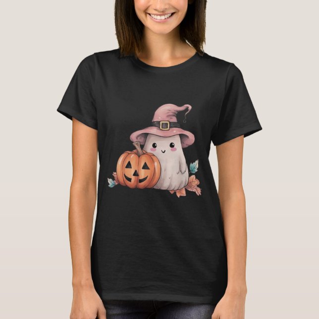 Camiseta Dulce Jack-O' Lantern Fantasma Deja Halloween Negr (Anverso)