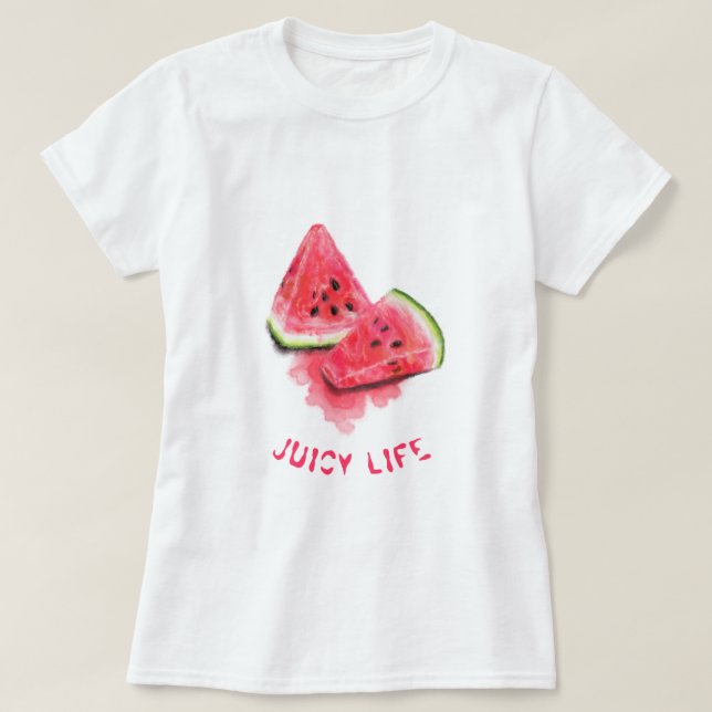 Camiseta Dulce jugosa sandía Pieces sabrosas Añadir tu text (Diseño del anverso)