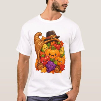Camiseta Dulce Kawaii Cuerno de la Abundancia Acción de Gra