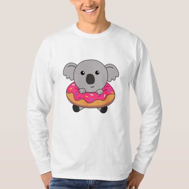 Camiseta Dulce Koala Koalas Loaf Donut Sprinkles Pink (Anverso)