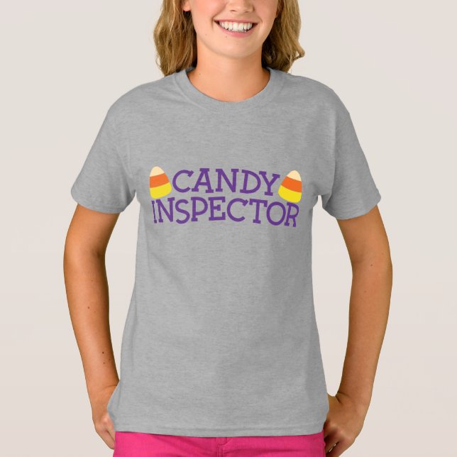 Camiseta Dulce Maíz, Inspector de Dulces Diversión Hallowee (Anverso)