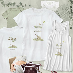 Camiseta Dulce Mamá a Punto de Ser Oso Apenas Espera Verde 