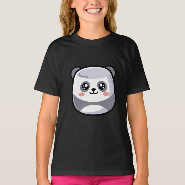 Camiseta Dulce Marshmallow Panda Kawaii Sonriendo Pastel Ca (Anverso)