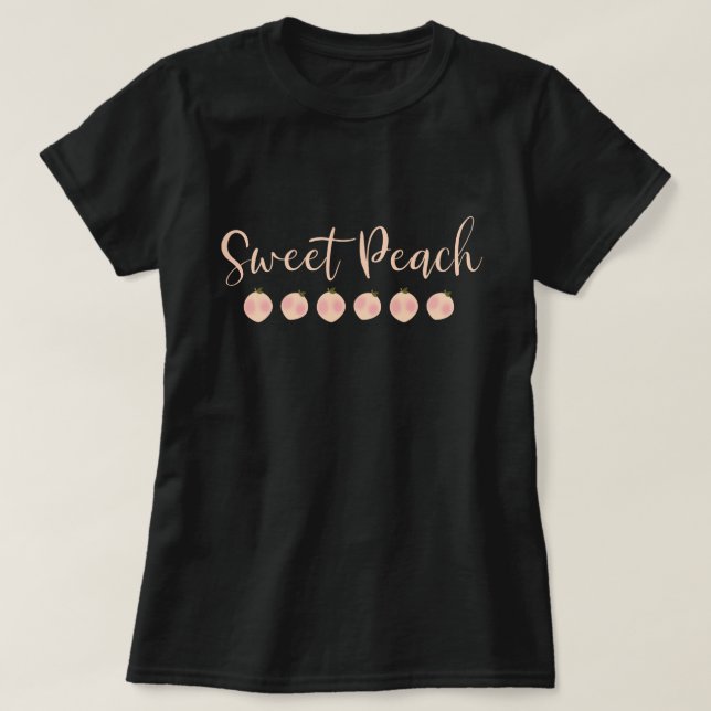 Camiseta Dulce Melocotón Melocotones Lindo Moderno Moda (Diseño del anverso)