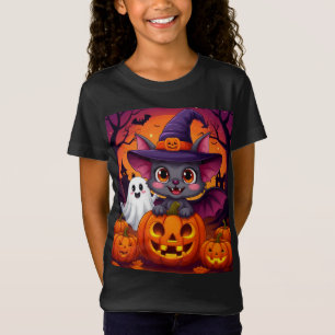 Camiseta Dulce Murciélago de Halloween Fantasma Calabaza At