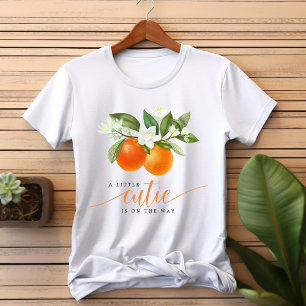 Camiseta Dulce Naranja Pequeña En Camino Fiesta de Bebé