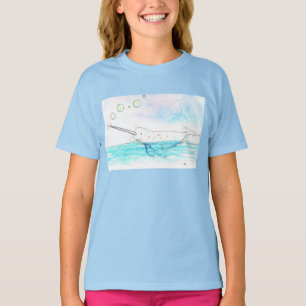 Camiseta Dulce Narval Acuarela Reventando Burbujas