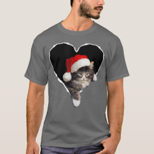 Camiseta Dulce Navidades de Gato Gato Gato Dama Xm