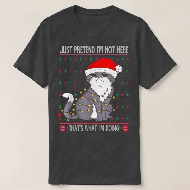 Camiseta Dulce Navidades feos con gato sarcástico (Diseño del anverso)