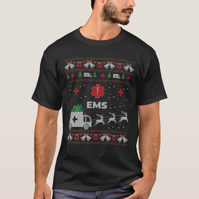 Camiseta Dulce Navidades feos paramédicos EMS (Anverso)