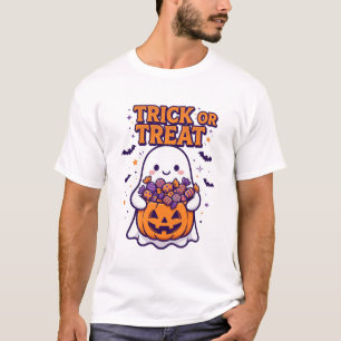 Camiseta Dulce o Truco Diseño de Halloween de Fantasma de C