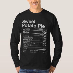 Camiseta Dulce papa pie Nutrición Hechos Día de Acción de G