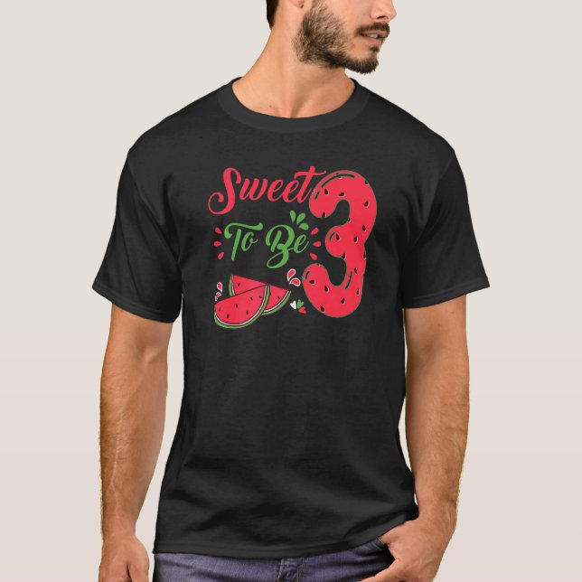Camiseta Dulce Para Ser Tres Familia De Cumpleaños De La Me (Anverso)
