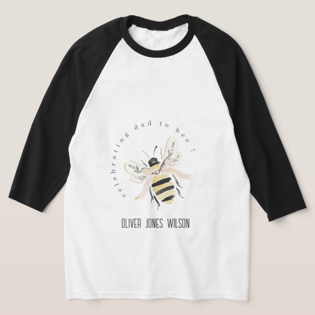 Camiseta Dulce Pastel Papá a Abeja Cumpleaños Neutral (Distribución)