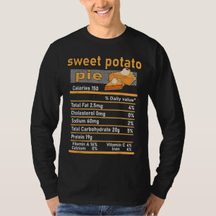 Camiseta Dulce Patata Pie Nutrición Hechos Familia Thanksgi