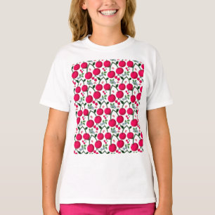 Camiseta Dulce patrón de cereza, Fruta Kawaii brillante