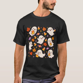 Camiseta Dulce Patrón de Fantasmas de Maíz Espeluznante