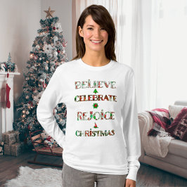 Camiseta Dulce Patrón Navideño Rojo y Verde